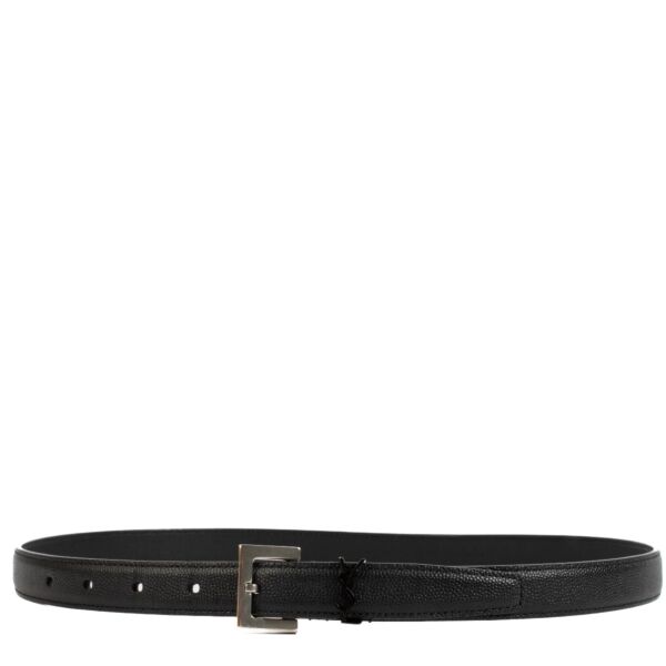 Saint Laurent Black Cassandre Belt - Size 75