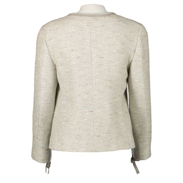 Chanel Fall 1999 Silver Shimmer Tweed Jacket - Size FR46