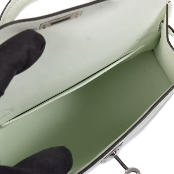 Hermès Kelly II Sellier Mini Chevre Mysore Vert Fizz PHW