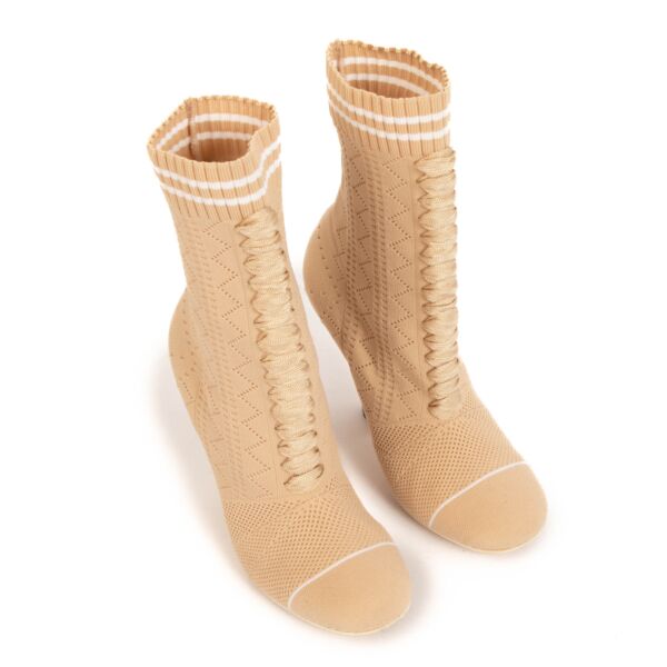 Fendi Nude Sock Boots -  size 37