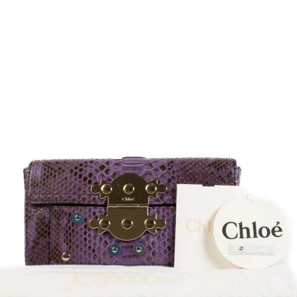 Chloé Purple Python Clutch Bag