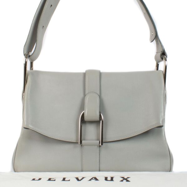 Delvaux Grey Polo Givry MM Baudrier Bag