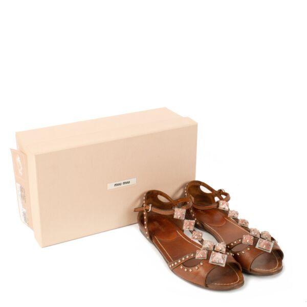 Miu Miu Brown Gladiator Sandals - size 40