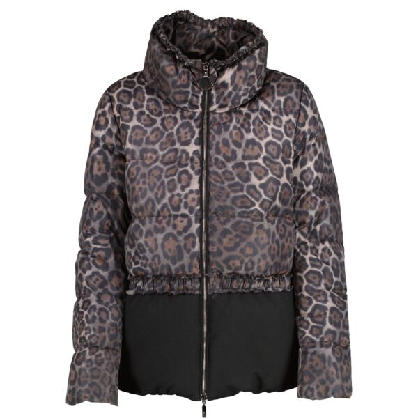 Shop safe online at Labellov in Antwerp, Brussels and Knokke this 100% authentic second hand Moncler Leopard Argentee Jacket - size 3