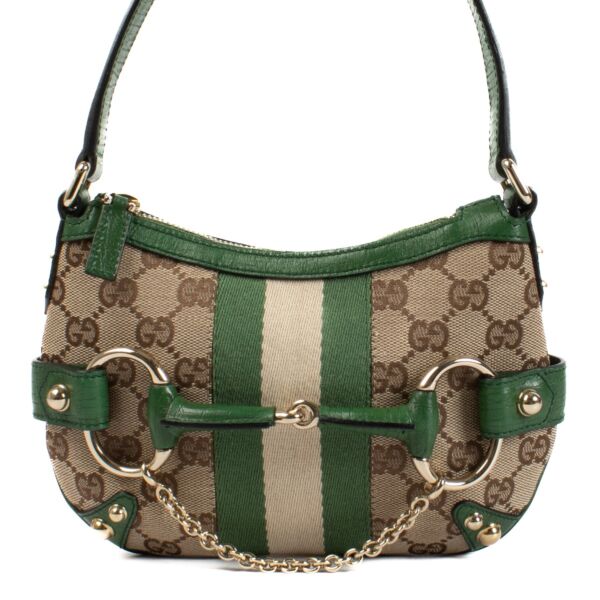 Shop safe online at Labellov in Antwerp, Brussels and Knokke this 100% authentic second hand Gucci Green GG Monogram Canvas Mini Bag  