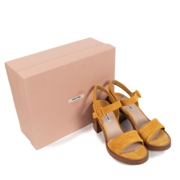Miu Miu Camel Wooden Sandals - Size 41