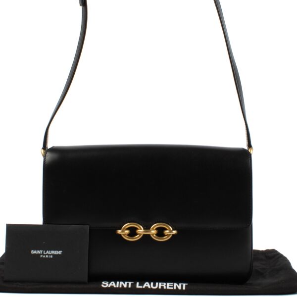 Saint Laurent Black Smooth Leather Le Maillon Satchel Bag