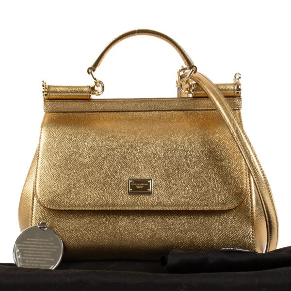 Dolce & Gabbana Gold Medium Sicily Bag