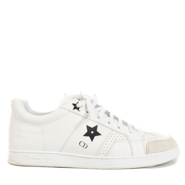 Christian Dior White Calfskin and Suede Star Sneakers - size 38