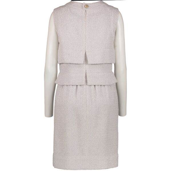 Chanel Silver Tweed Dress - Size 38
