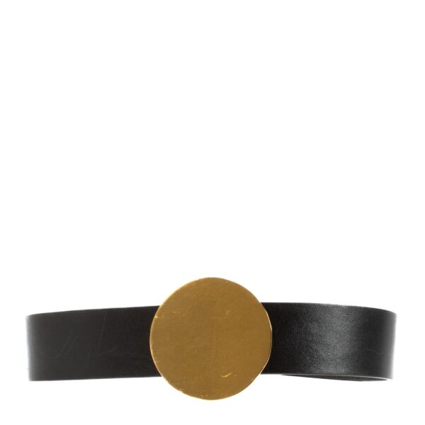 Shop 100% authentic secondhand Celine Black Leather Belt with Gold Disk on Labellov.com