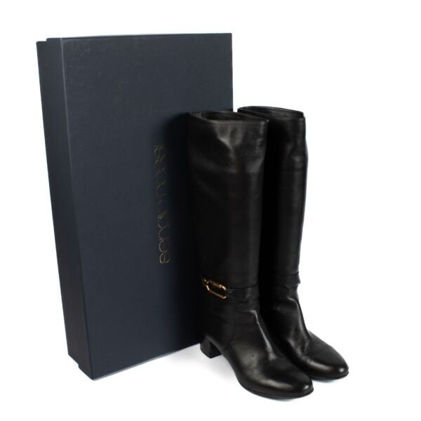 Sergio Rossi Black Leather Boots - Size 40 1/2