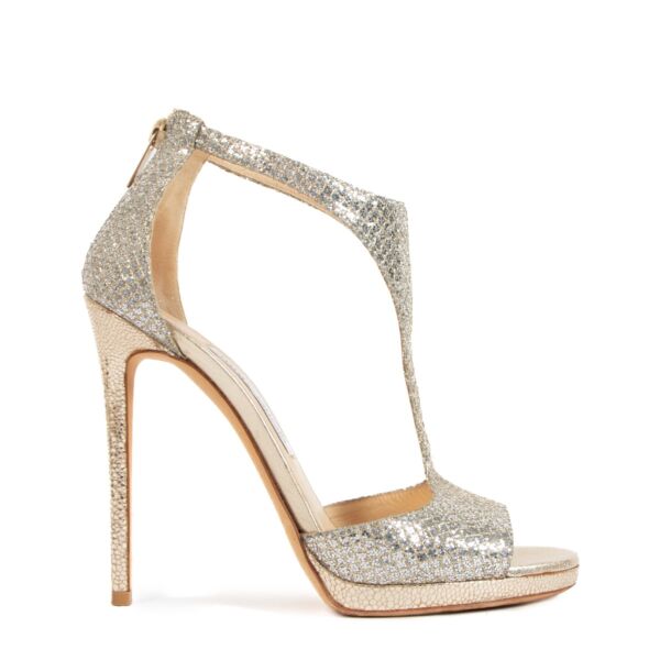 Shop safe online at Labellov in Antwerp, Brussels and Knokke these 100% authentic second hand Jimmy Choo Lana Glitter Heels - size 39