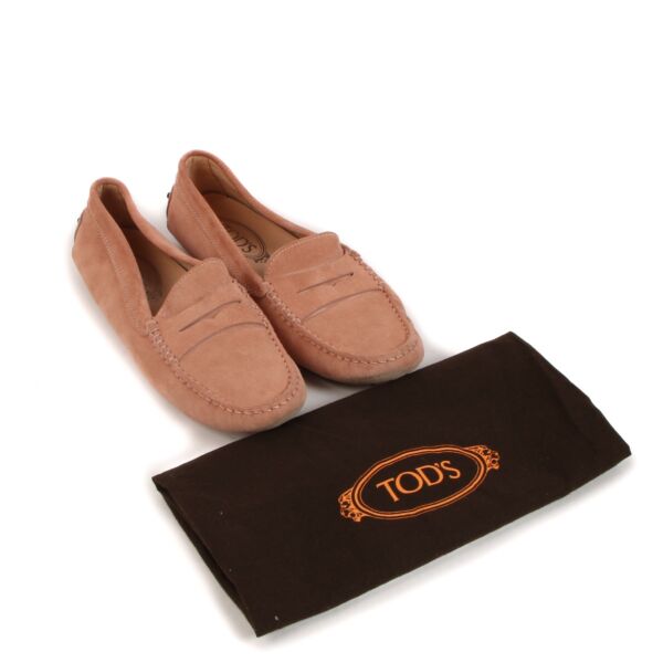 Tod's Pink Suede Mocassins Shoes - Size 39