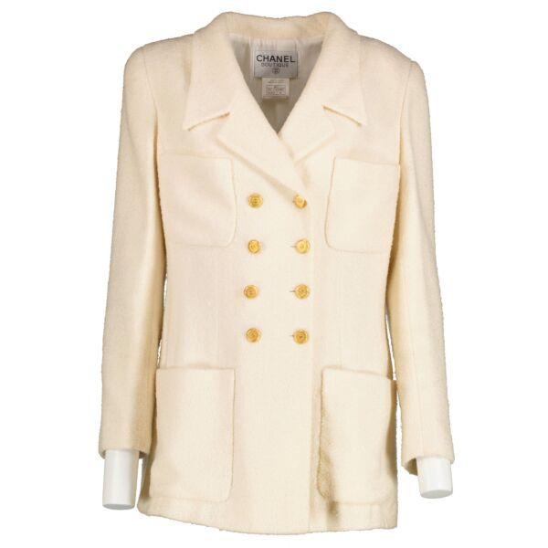Shop 100% authentic second-hand Chanel 96C Cream Tweed Jacket - Size FR 40 on Labellov.com