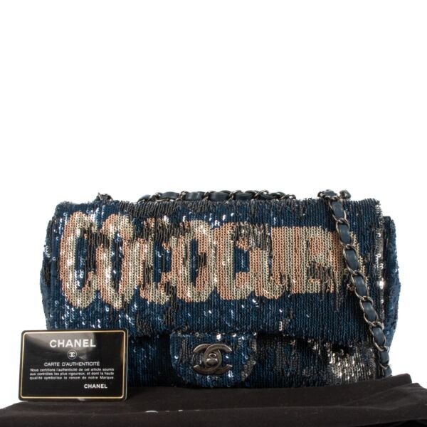 Chanel Blue Sequin Coco Cuba Flap Bag
