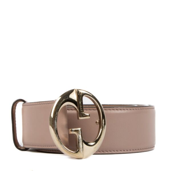 Shop authentic second hand Gucci Dust Pink Calfskin 1973 Belt - Size 80 on Labellov.com