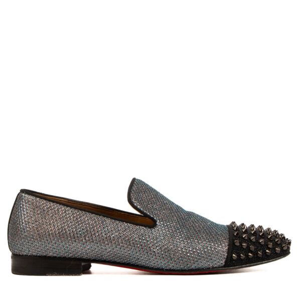 Christian Louboutin Silver Studded Spooky Loafers