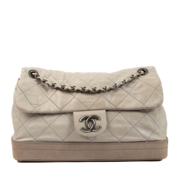 Authentic second hand Chanel Grey Shimmer Leather VIP Flap Bag on www.labellov.com