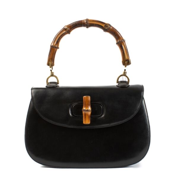 shop 100% authentic second hand Gucci Black Bamboo Top Handle Bag on Labellov.com