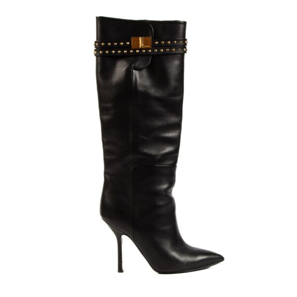Emilio Pucci Black Studded Turnlock Boots