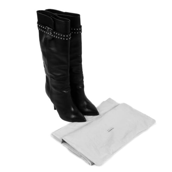 Emilio Pucci Black Studded Turnlock Boots - Size 35