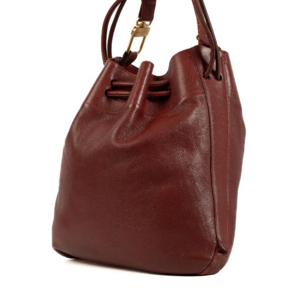 Delvaux Burgundy Leather Shoulder Bag