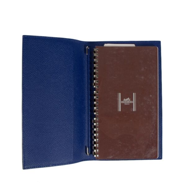 Hermès Burgundy/Blue Epsom Vision II Verso Simple Agenda Cover