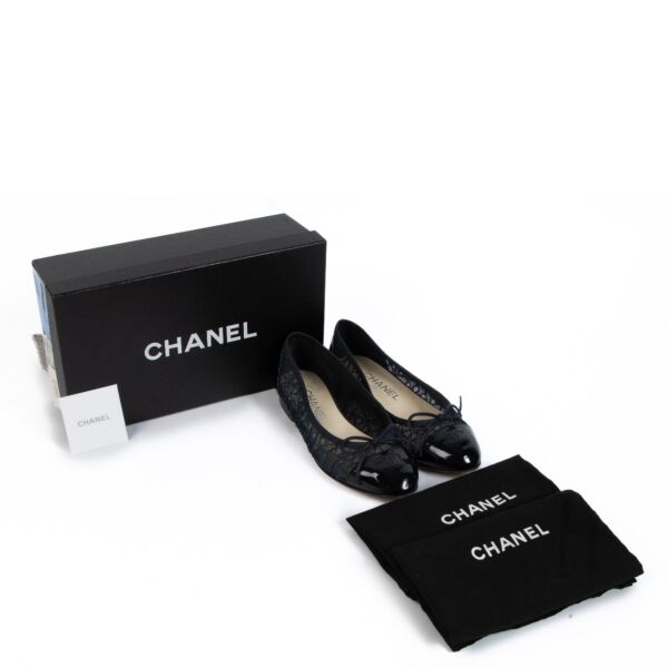 Chanel 15P Blue Lace Ballerina Flats - size 36.5