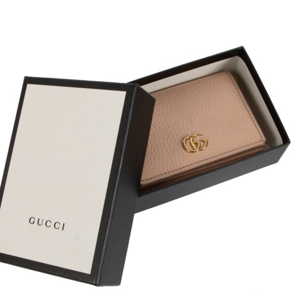 Gucci Pink Leather Card Case Wallet