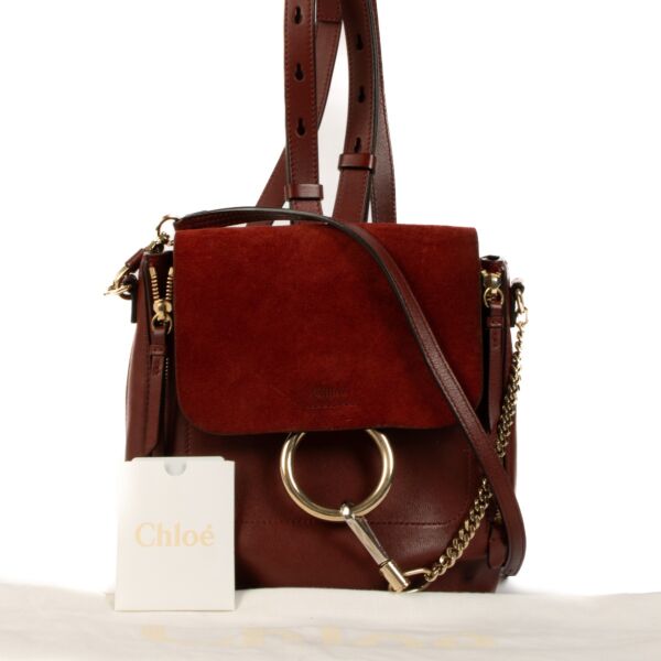 Chloé Dark Velvet Leather Faye Mini Backpack