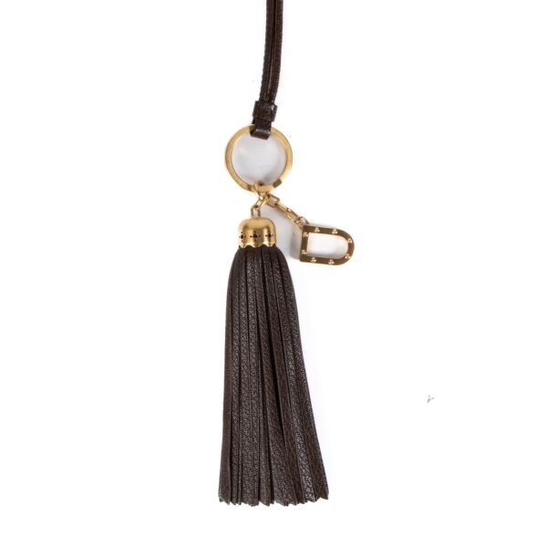 Delvaux Brown Fringed Leather Necklace/Key Ring