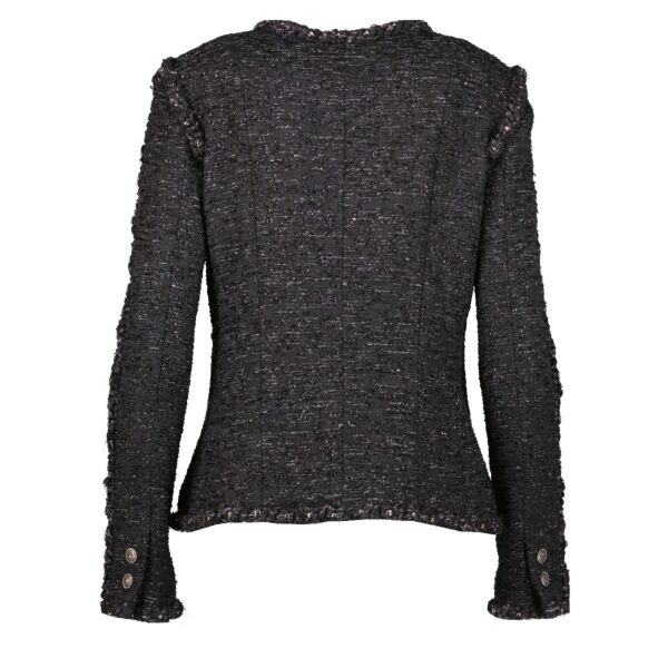 Chanel 14A Paris-Dallas Black Tweed Jacket - Size 38