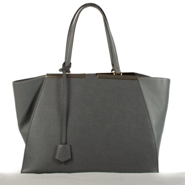 Fendi Grey Leather 3Jours Medium Tote Bag 