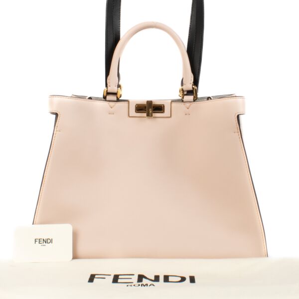 Fendi Pink Leather Peekaboo X-Tote Small Shoulder Bag