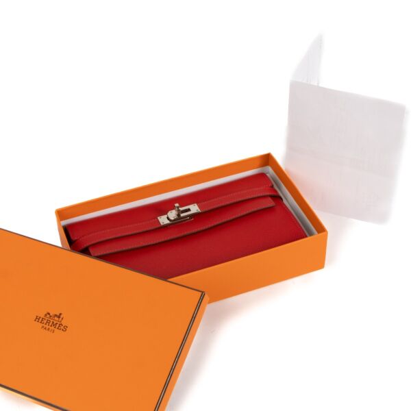 Hermès Kelly Classique Wallet Rouge Casaque Epsom PHW