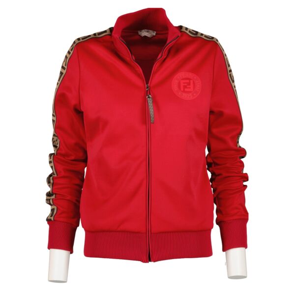 Shop safe online at Labellov in Antwerp, Brussels and Knokke this 100% authentic second hand Fendi Red Track Jacket - Size IT 40