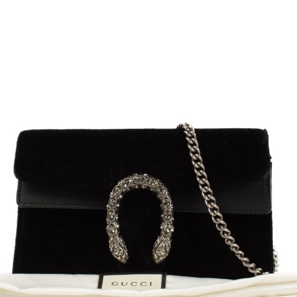 Gucci Black Velvet Super Mini Dionysus Bag