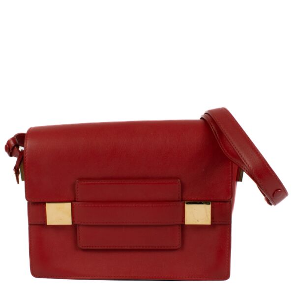 Delvaux Red Leather Madame Crossbody Bag