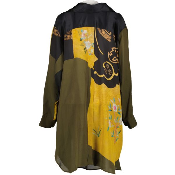 Dries Van Noten Multicolor Printed Silk Shirt Dress - Size L