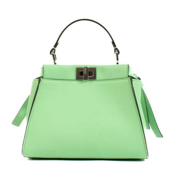 Shop safe online at Labellov in Antwerp, Brussels and Knokke this 100% authentic second hand Fendi Edamame Green Mini Peekaboo Bag