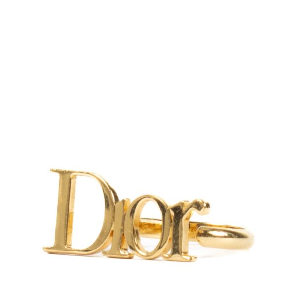 Christian Dior by John Galliano Gold Logo Ring