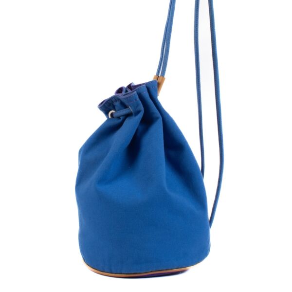 Hermès Blue Canvas Polochon Mimile Bucket Bag