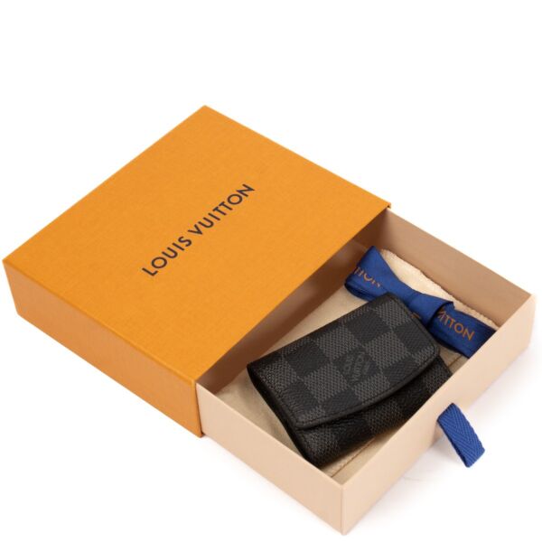 Louis Vuitton Monogram Eclipse Cufflinks + Damier Graphite Case Set