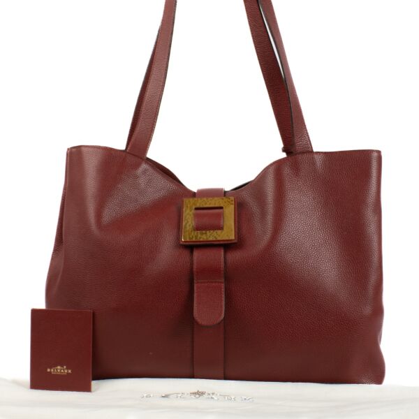 Delvaux Red Buckle Tote Bag