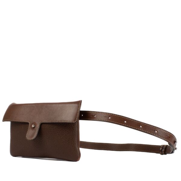 Deux de Delvaux Brown Leather Belt Bag