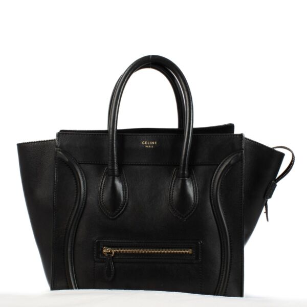 Celine Black Smooth Calfskin Nano Luggage Handbag