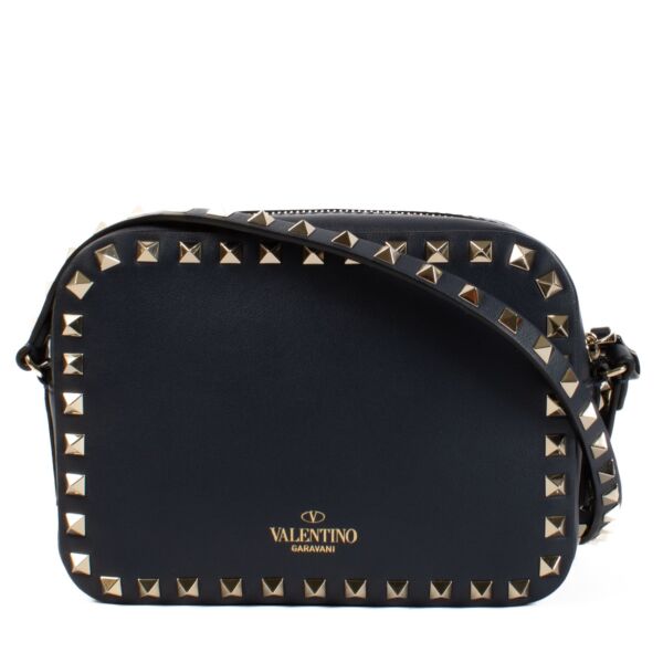 shop 100% authentic second hand Valentino Garavani Navy Blue Rockstud Camera Bag on Labellov.com