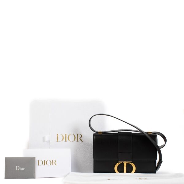 Christian Dior Black Box Leather Montaigne 30 Bag