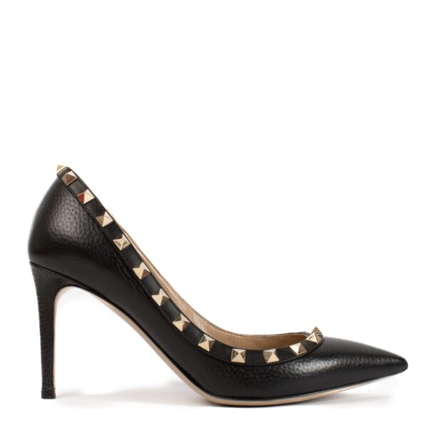 Shop 100% authentic secondhand Valentino Garavani Black Stud Heels - Size 37 1/2 on Labellov.com